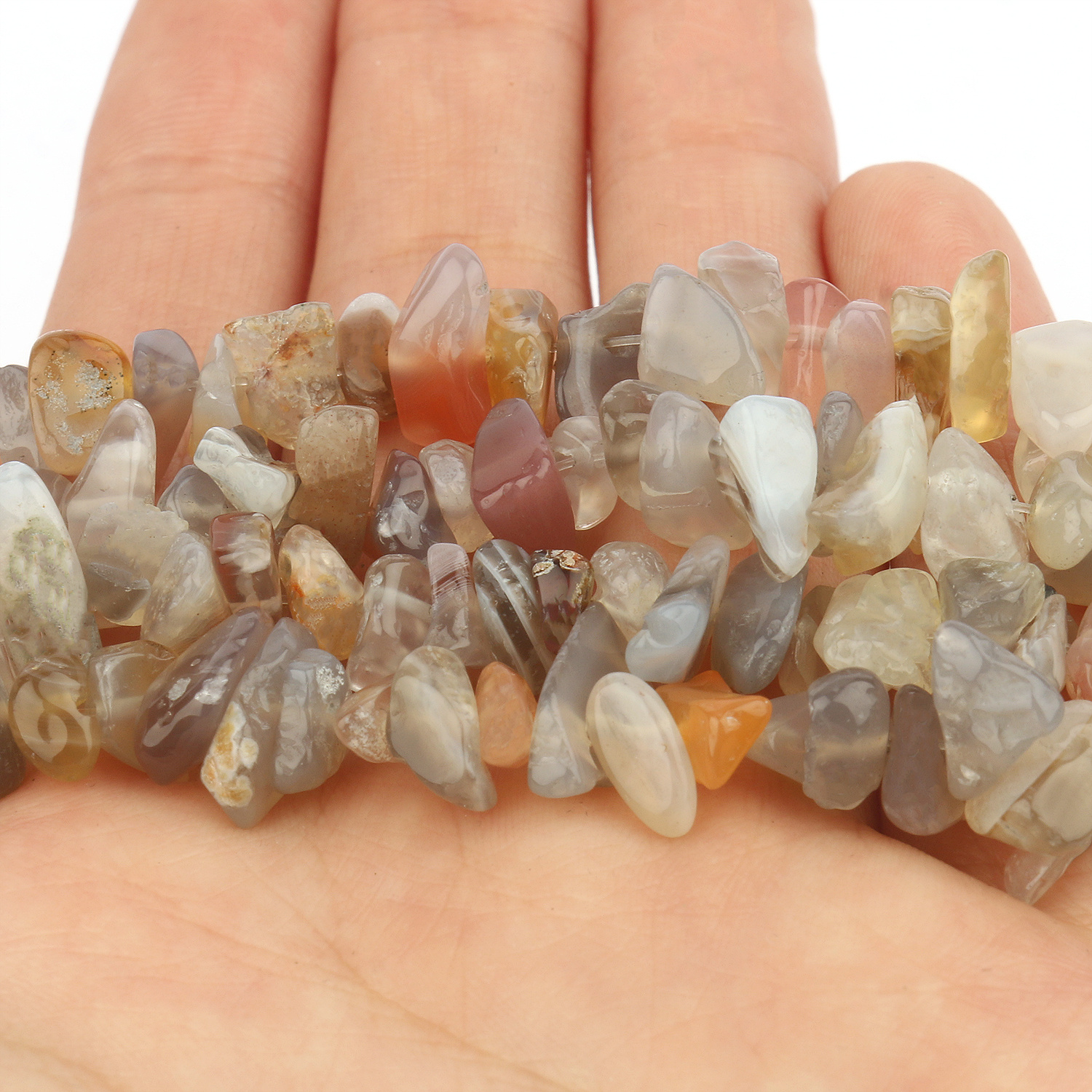 TEMU 3-5/5-8mm Natural Stone Mixed Color Persian Gulf Agate Irregular Crushed Stone Beads Unique Loose Beads For Bracelets, Necklaces, Earrings,