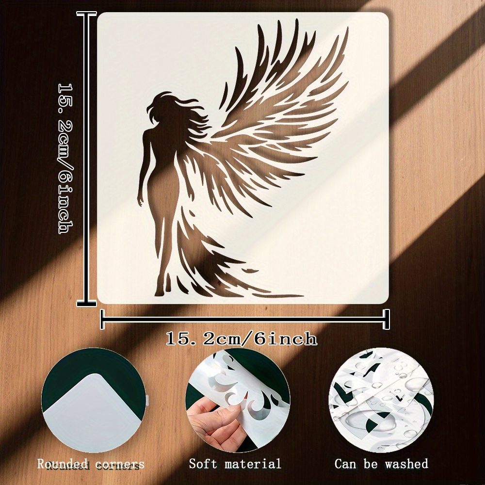 Image of 1pc Template 6*6, Suitable For Diy Wall Art, Reusable And Durable Material, Suitable For Home Decoration And Handicrafts, For Use On Walls, Wood, And Fabric