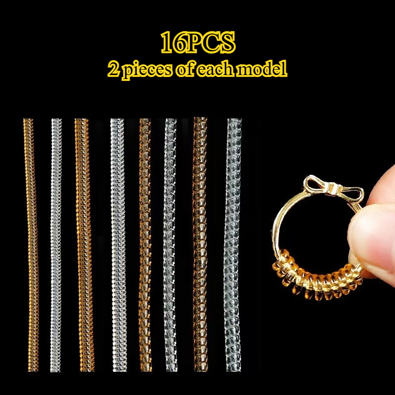Image of 16pcs Pack (16pcs Per Box) Adjustable Invisible Ring Size Adjusters - Invisible Rubber Pads Suitable For Loose Rings, For &, For, Gym, Parties, Daily Wear - Discreet Ring Sizer Accessories