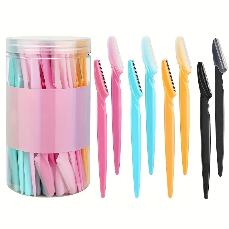 20pcs stainless steel eyebrow razors unscented multi purpose body hair removal tool easy trimming random color