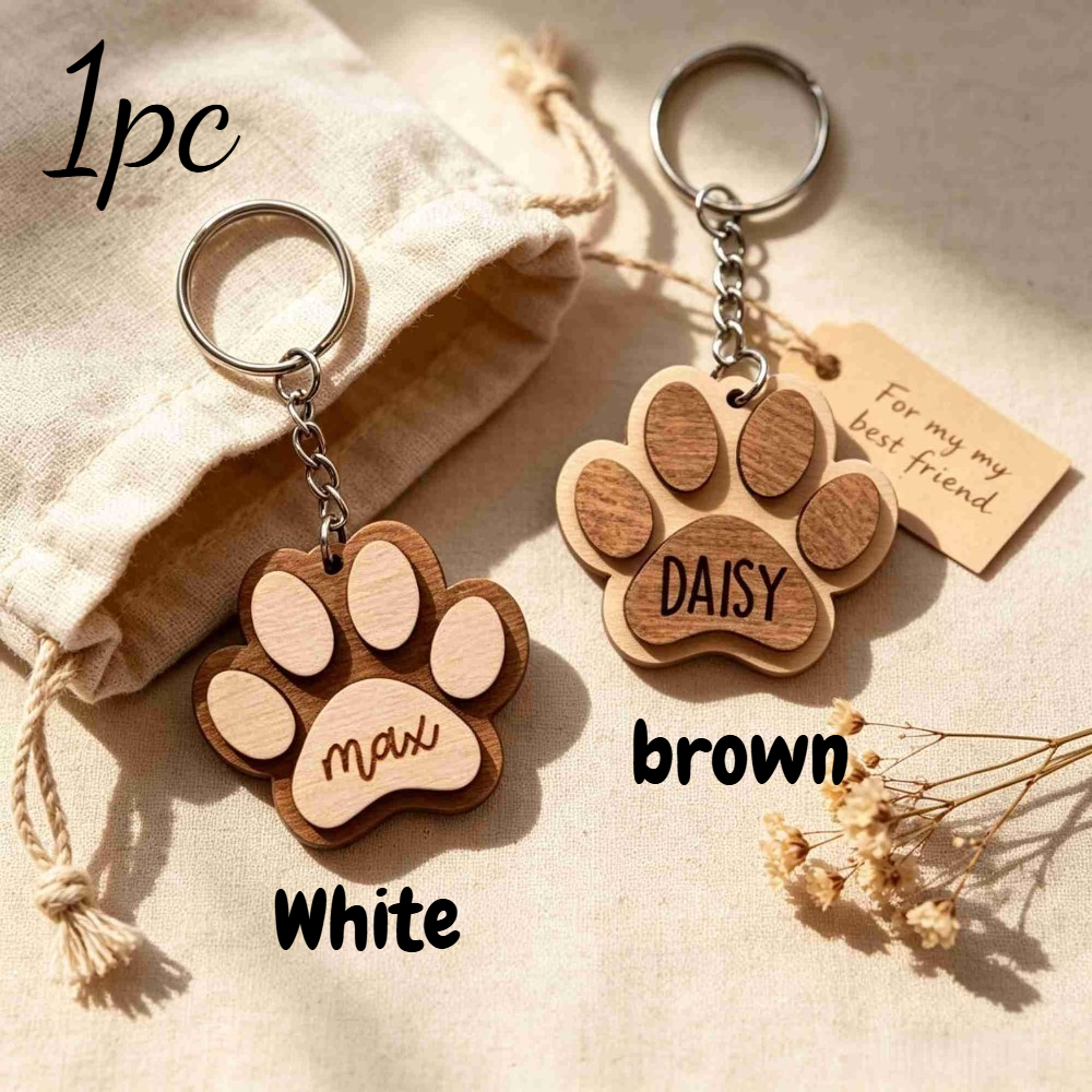 TEMU Portachiavi personalizzato in legno con di animale , regalo commemorativo personalizzato per cani, targhetta con dell'animale , regalo per dei ,