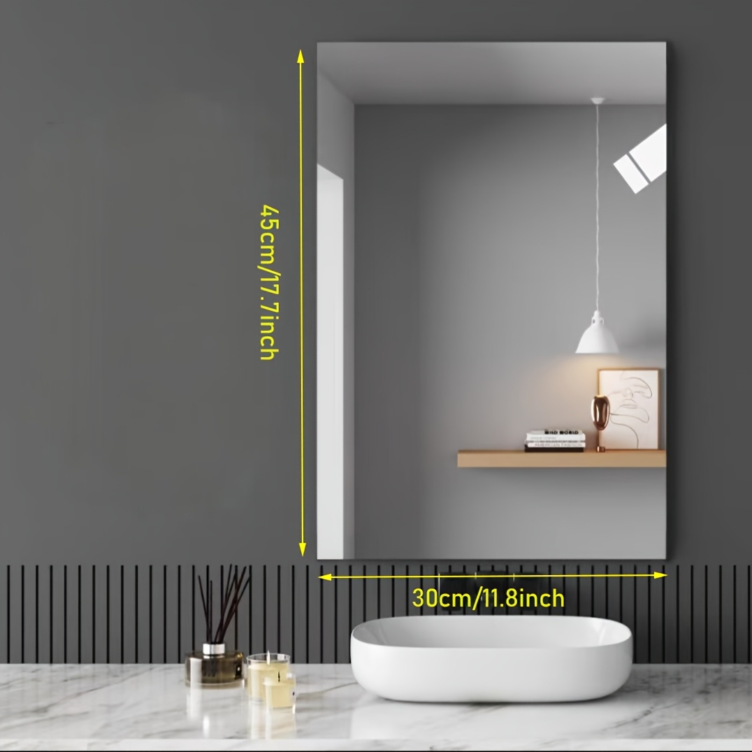 Scratch-Resistant HD Acrylic Wall Mirror, Lightweight Design