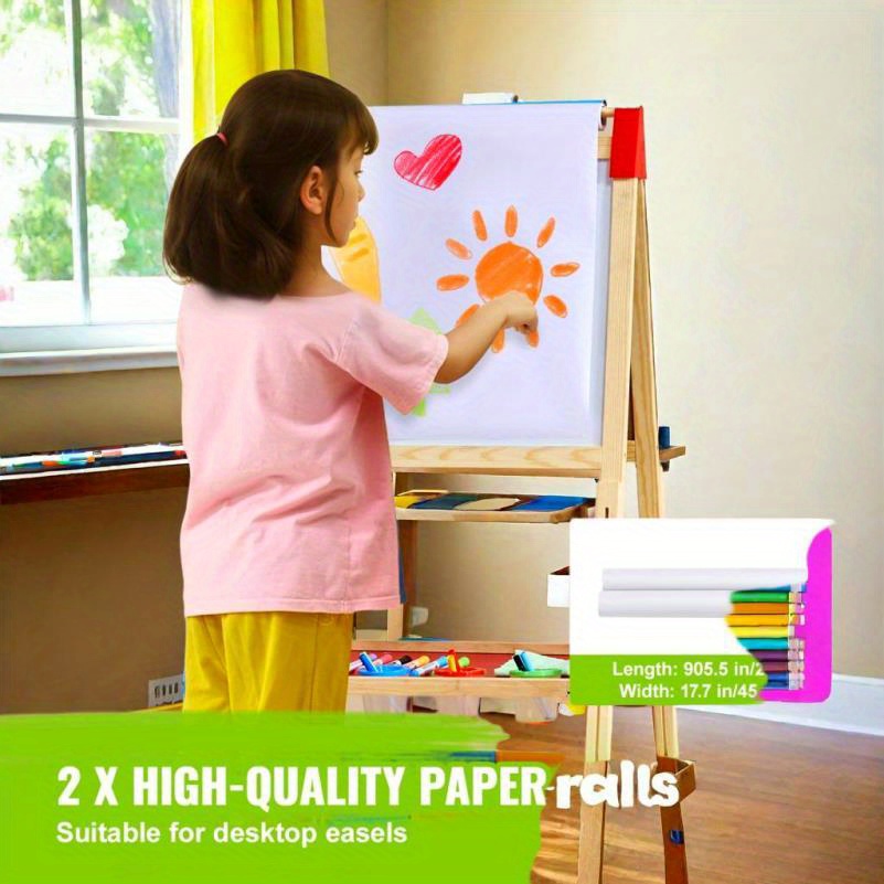 easel accessory set with chalk markers and paper roll for and artists 32   supply kit