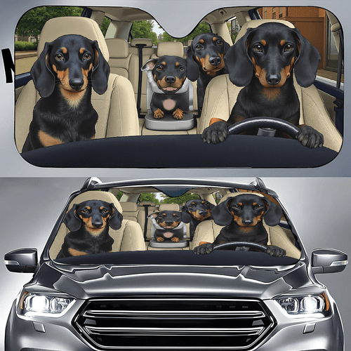 item picture group of dachshunds sitting in the back seat of a car car auto sunshades car sunshade front window sun cover for car auto sunshade for car decor car windshi cars windshield durable visor car gift