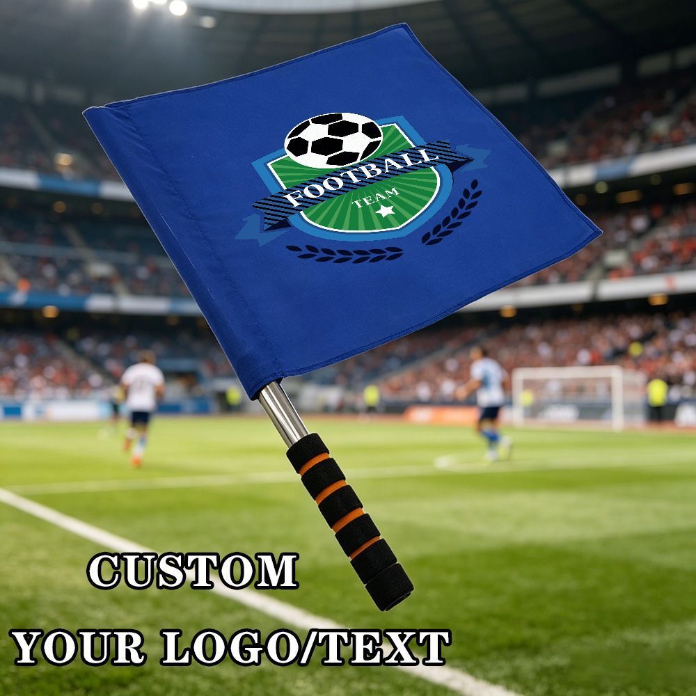 TEMU Drapeau à d'équipe de football personnalisé - Écusson avec couronne de laurier et motif de ballon de foot, multicolore , convient pour les