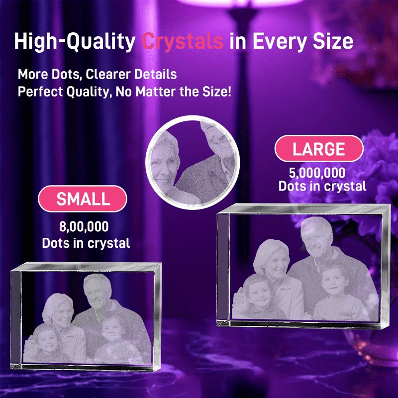 Personalized Couple's Commemorative Gift, Custom Photo Crystal Ornament