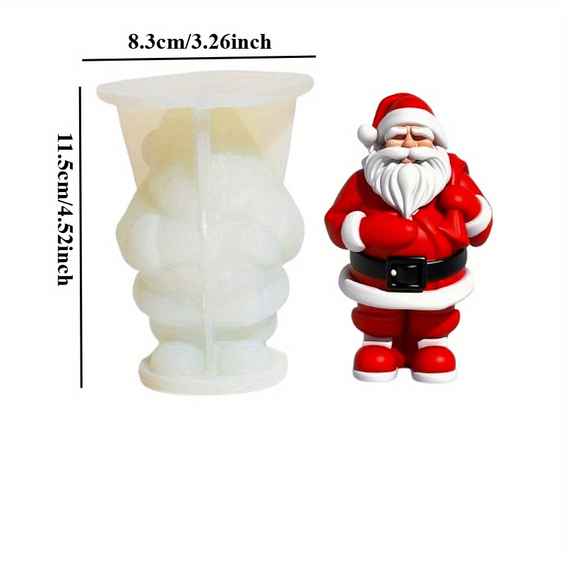 TEMU 1pc Christmas Clay Silicone Mold - 3d Standing Santa Claus Gift Bag Mold - Clay Silicone Mold - Santa Claus Mold - Silicone Mold - High-quality