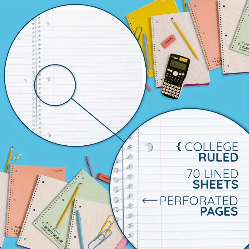 12 pack   pastel spiral notebooks college ruled 8 5x10 5 inch spiral perforated notebooks with 12 color options durable paper for   journaling note taking notebooks for school school supplies vibrant cover design quality paper material Product details 2