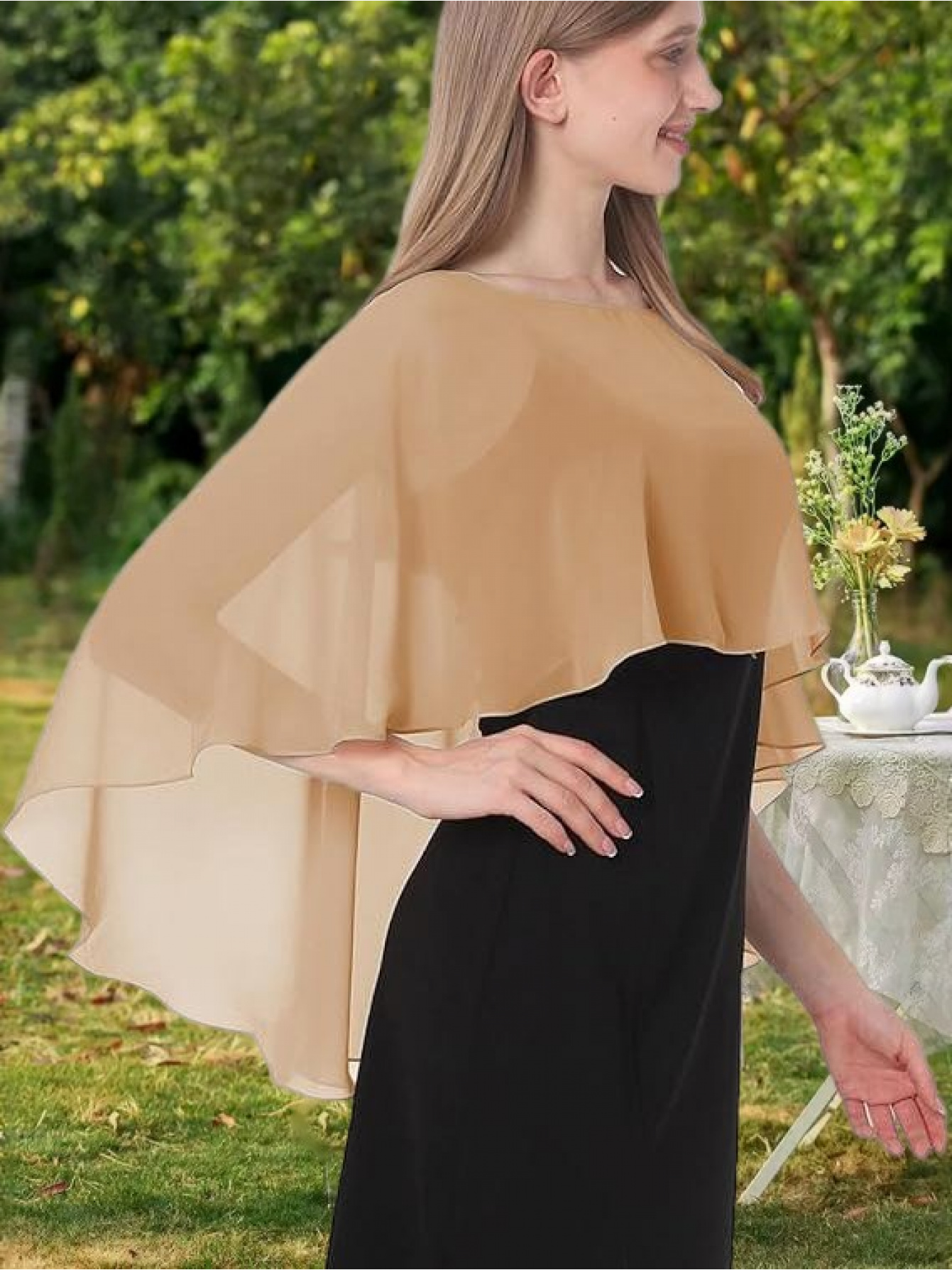 womens soft shawl evening gown bridesmaid shawl chiffon - Temu Mauritius