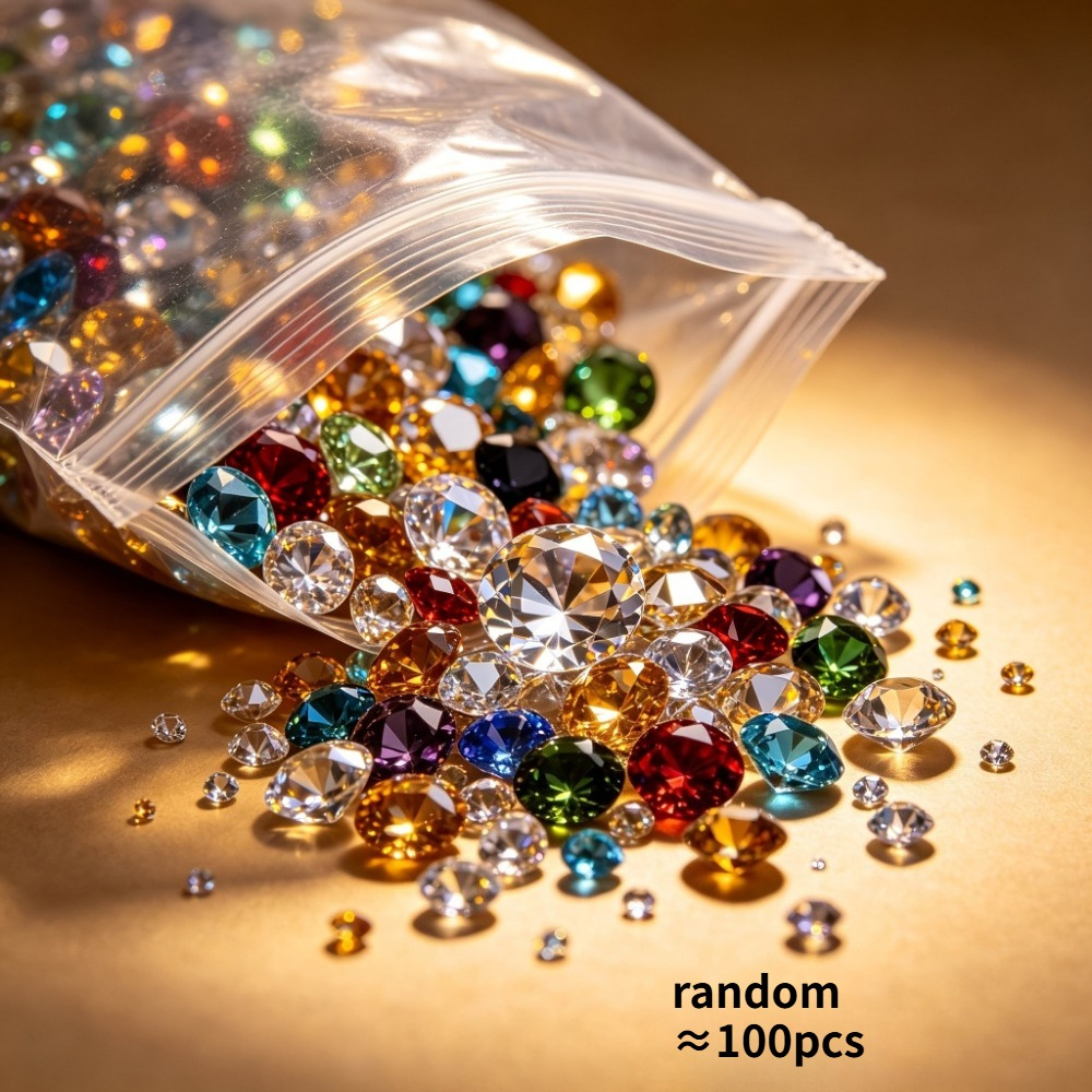 TEMU 100pcs Pack Suitable For Wedding, Birthday Party Decorations - Multicolor Acrylic Gemstones & Crystals, Craft Diamonds For Diy Vase Fillers,
