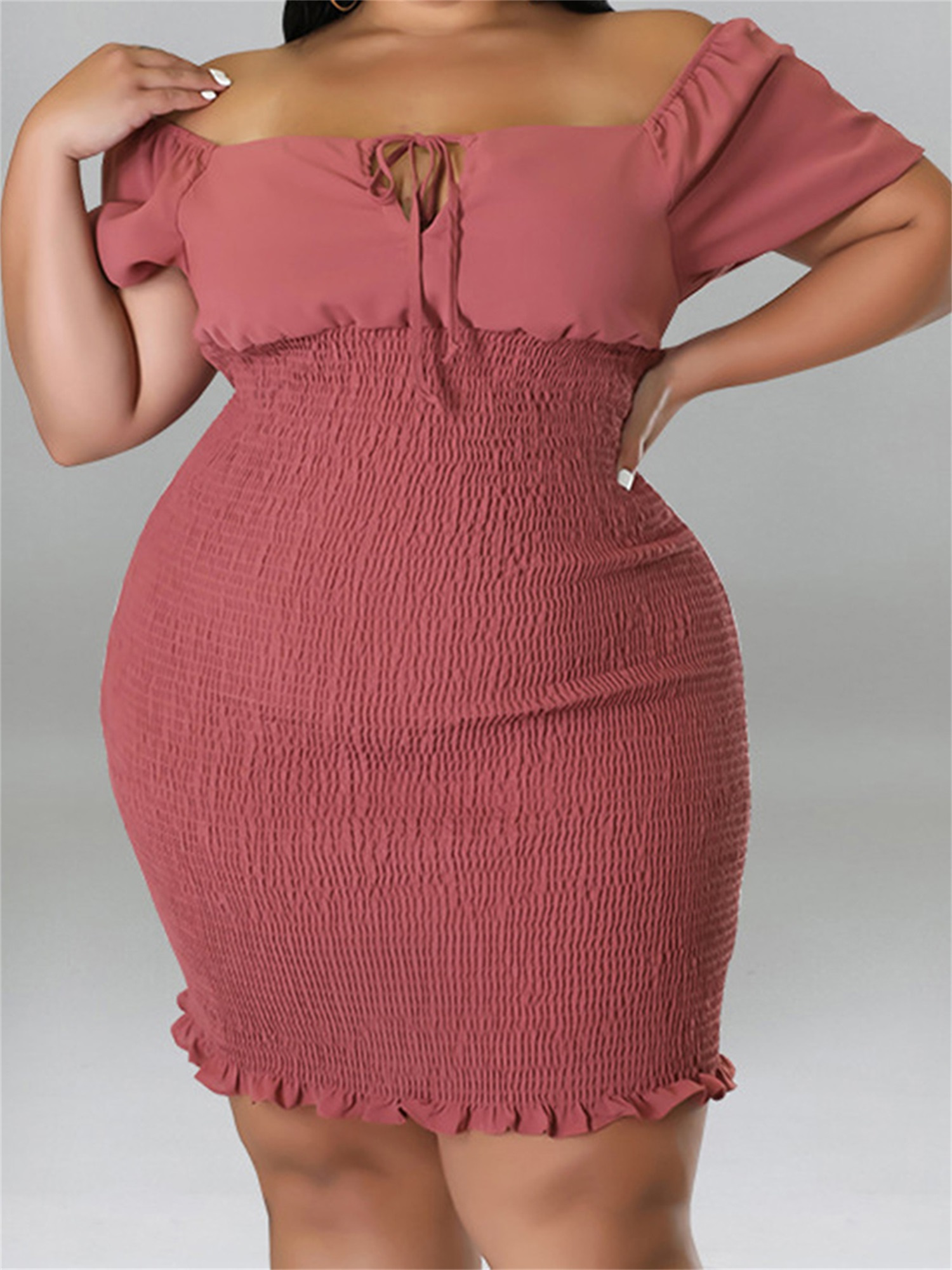 plus size women plus size shoulder shoulder short sleeve - Temu