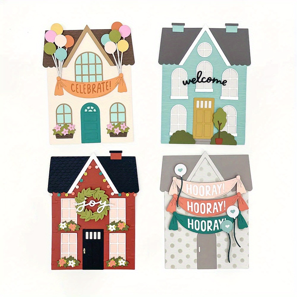 Welcome To Joyful Home Stempel-Set (4 Stück) – Für Grußkarten, Scrapbooking & Geschenkanhänger