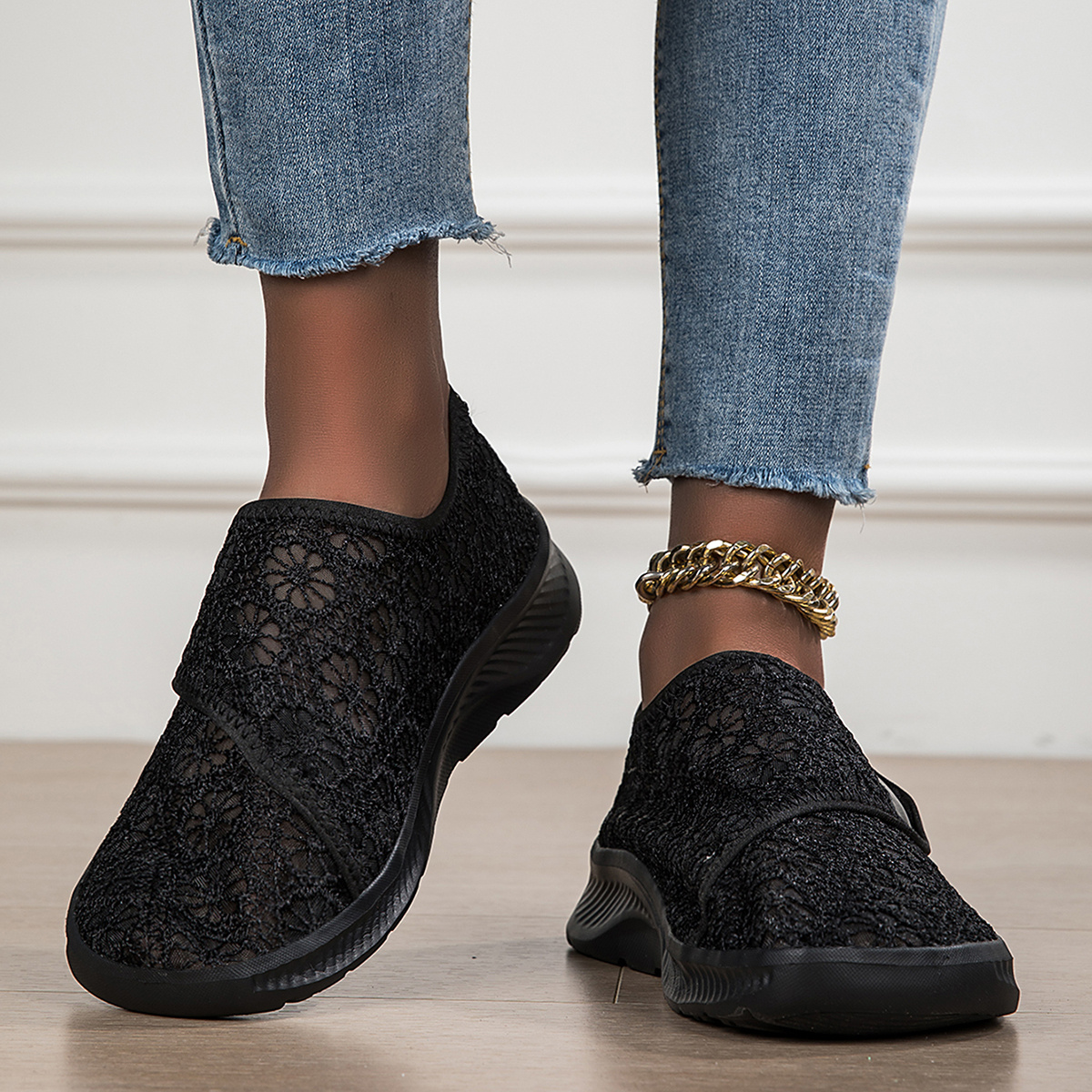 TEMU Summer Fashion Women's Casual Sneakers, Breathable And Comfortable Wide-toe Shoes, Patterned Upper Running Shoes, Suitable For Indoor Yoga,