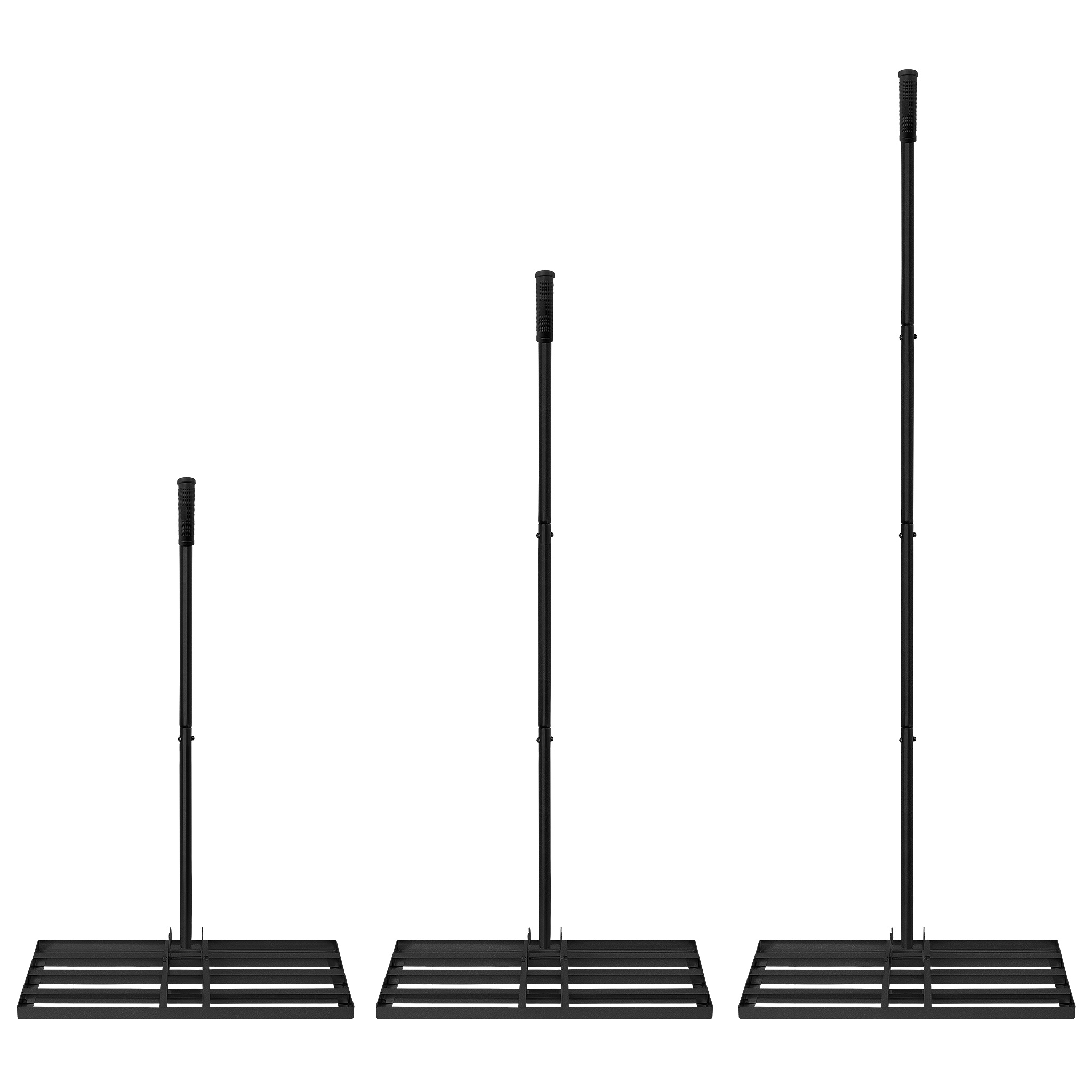 râteau de nivellement de pelouse 50x25cm/75x25cm, outil de pelouse, râteau horizontal, niveleur de pelouse pour gratter le sable de la pelouse avec poignée ergonomique, convient pour une utilisation dans  ,   de golf,  , noir