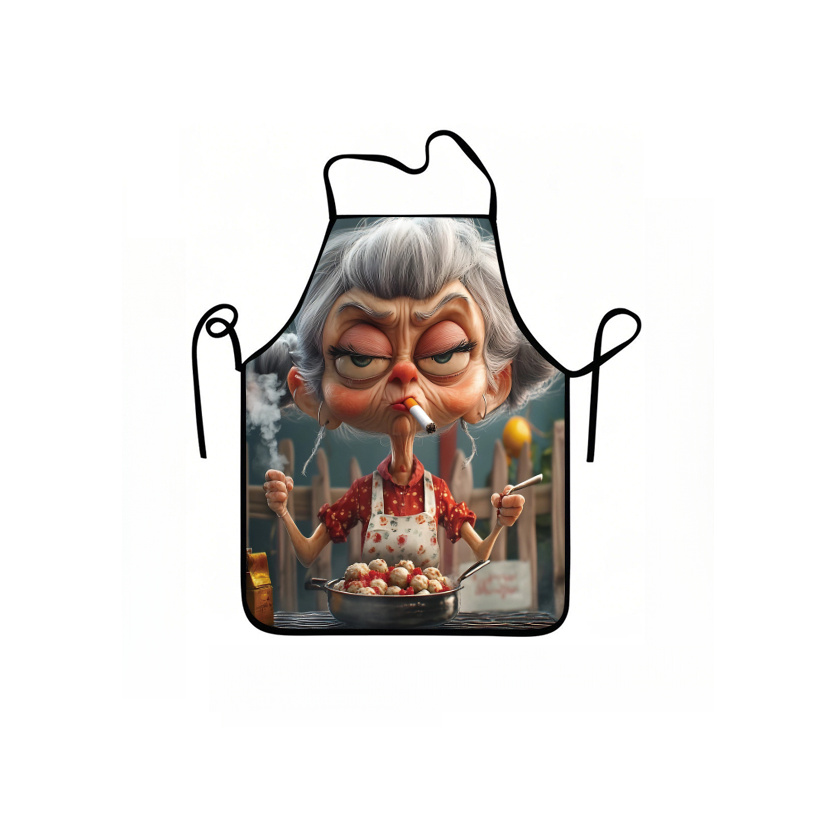 TEMU 1pc Apron With Funny Grandma Pattern, Suitable For Men And Women In Home Kitchen Use