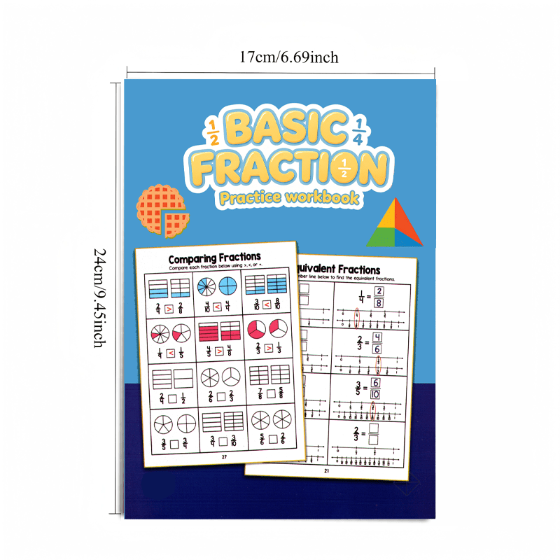 TEMU 'apprentissage de base des fractions VYJL : Cahier d'exercices sur les fractions avec guides pédagogiques et feuilles d'entraînement - Cahier de