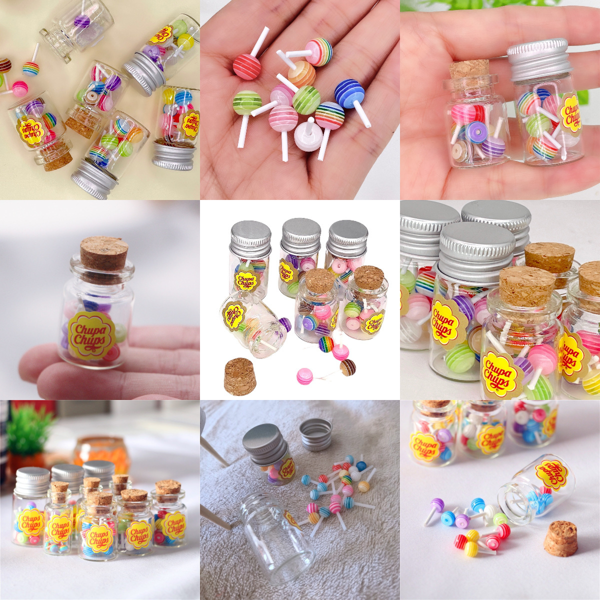 

20/15pcs Miniature de Cuisine de Maison de Poupée Modèle de Jeu de Nourriture Collection de Décoration Accessoires de Tir Lollipop en , Accessoires de Lollipop