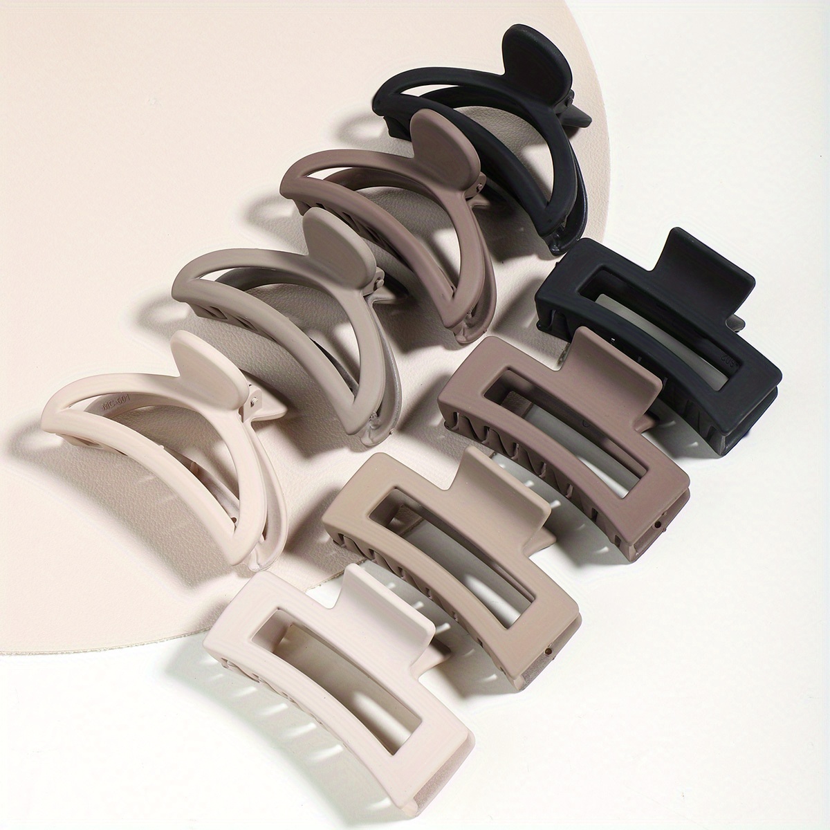 TEMU 8pcs Of Matte Medium And Small Hair Clips, With A Frosted Texture Suitable For Elegant Hairstyles For Women, Perfect For High Ponytails And Half-up Styles.