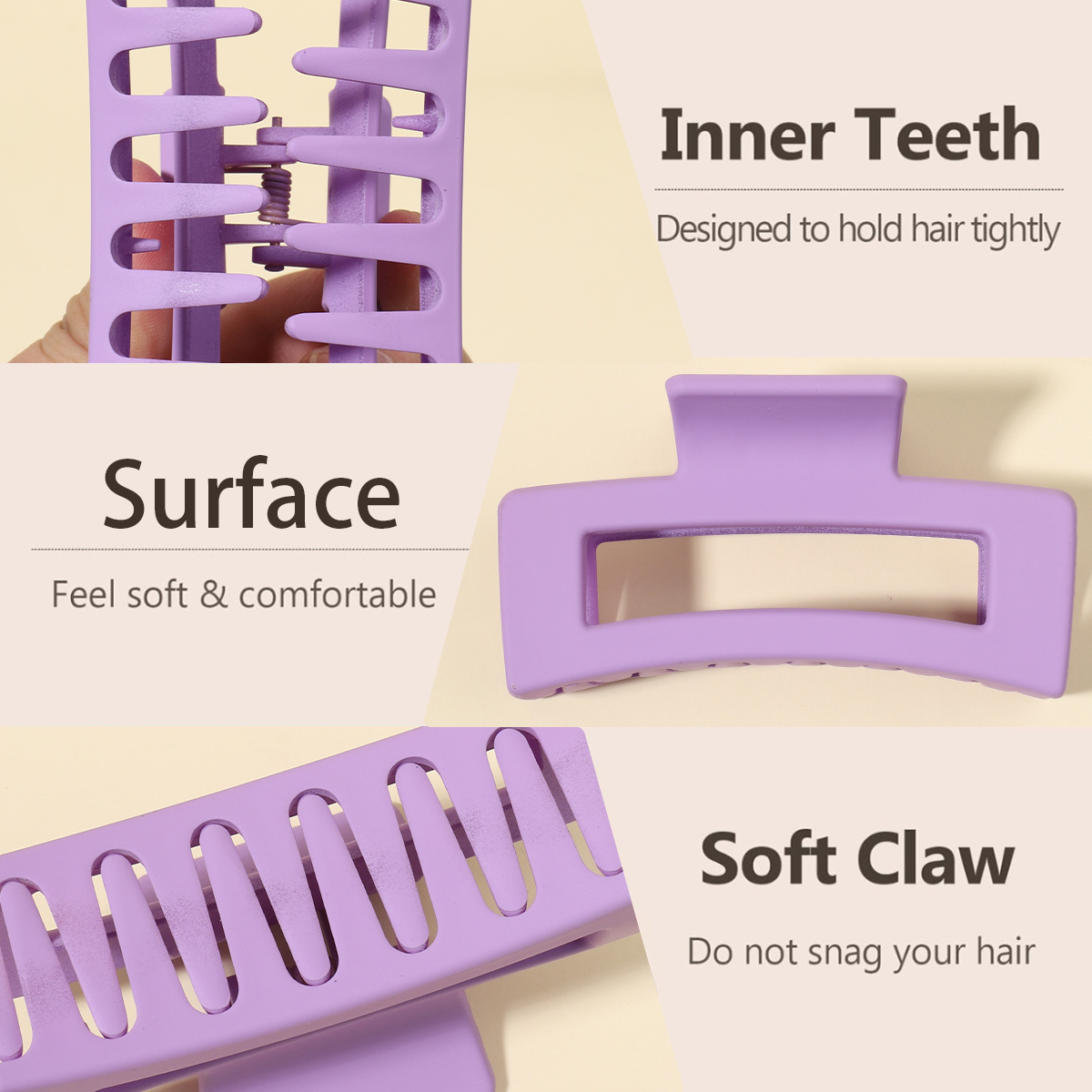 15pcs Solid Color Non-Slip Hair Claw Clips for Stylish Hair Styling