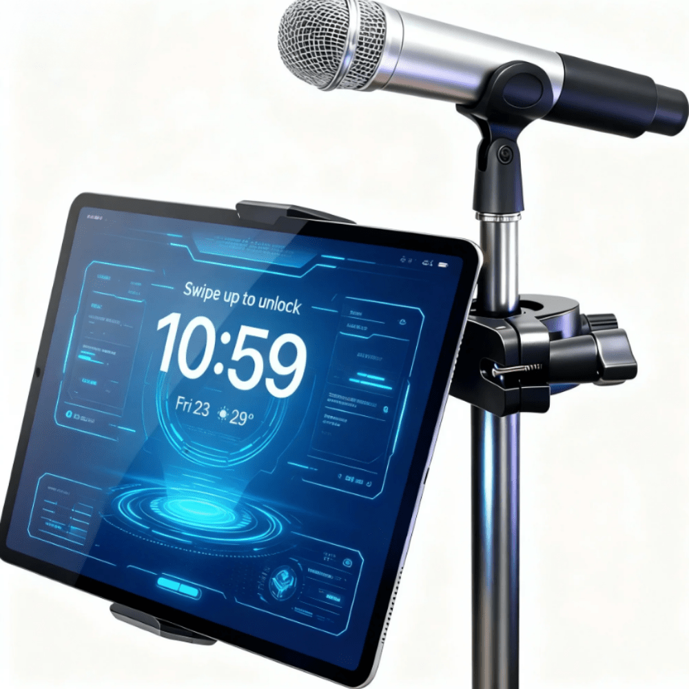 TEMU Universal Nettbrett- og Telefonholderstativ | Justerbart Feste for Livestreaming, Mikrofonstativ, Treadmills, Sykler & Runde Rør - 4-14 Tommers