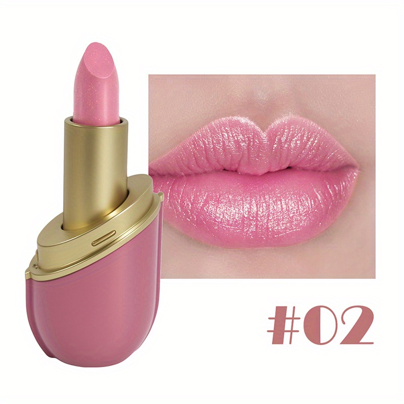 Waterproof Capsule Lipstick 1pc- Long-lasting Shimmer Lip Gloss, Non-sticky Formula, Easy Application For Types