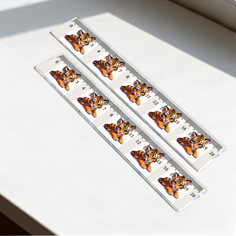20cm Plastic Ruler with Cute Cartoon Baby Tiger Pattern