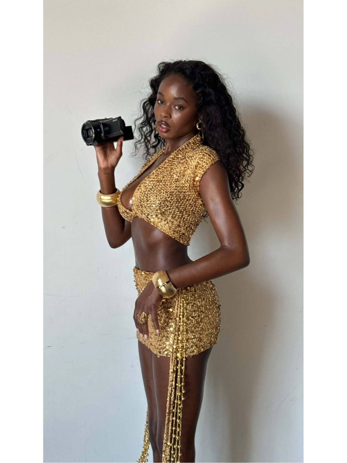 sparkly two piece set sold on Temu United States