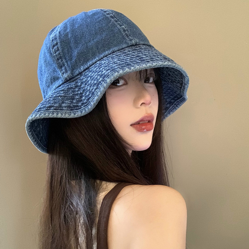 TEMU 【レディース】春秋 デニム バケットハット ファッション フェイス スリム サンハット 高見え 万能 アウトドア バキャップ