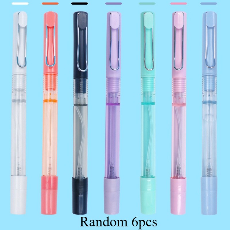 6pcs Random Color Ballpoint Pen Spray Gel Pen Disinfectant Pen Travel Perfume Bottle Office Stationery Writing Tool