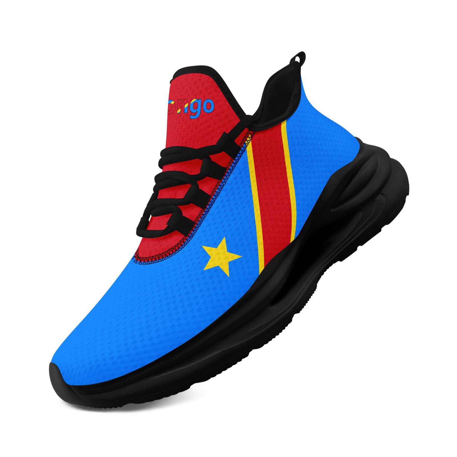 TEMU Men's Congo-themed Casual Shoes, Comfortable And Lightweight Running Footwear, Patriotic Men's Sneakers For Running And Daily Wear Styles