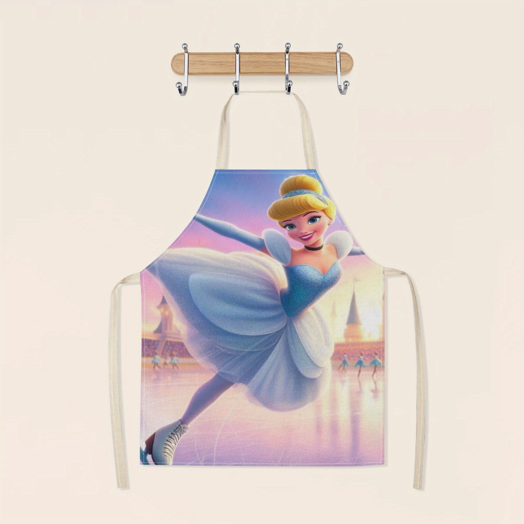 disney   waterproof apron - vibrant cartoon print,   polyester, ideal for home, restaurants, cafes & more - stylish &   with adjustable neck strap details 2