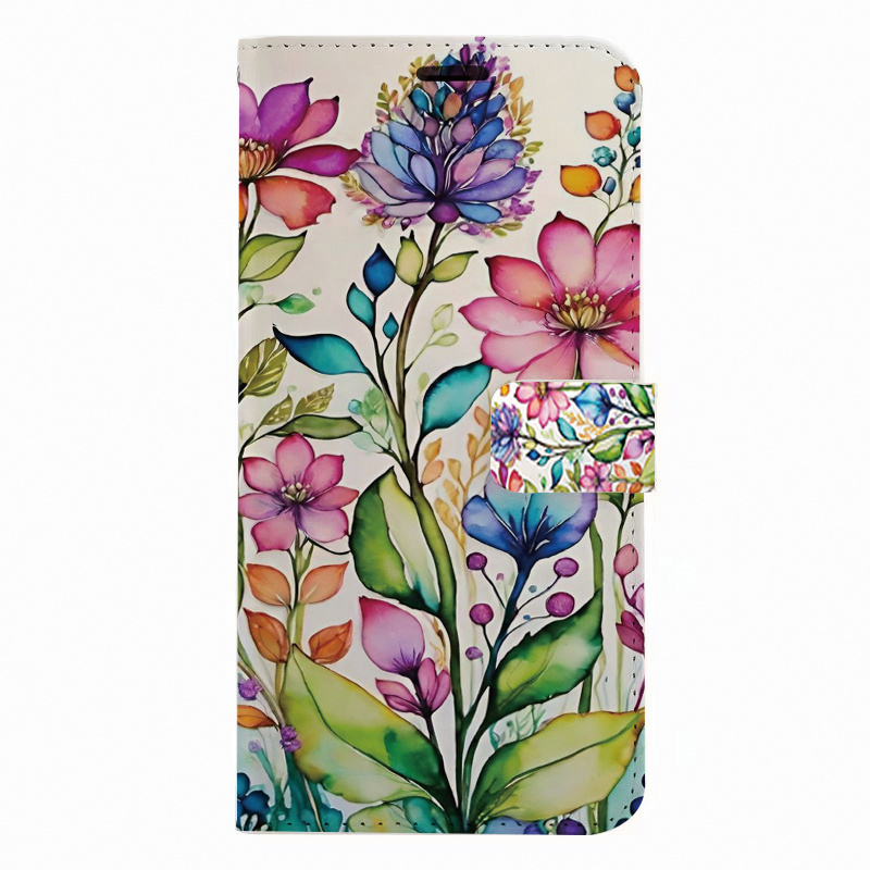 TEMU Flower Leather,flip Wallet Phone Case With Card Slots And Magnetic Wrist Strap, Stand Function - Protective Case For Iphone 16/ 15/ 14/ 13/ 12/