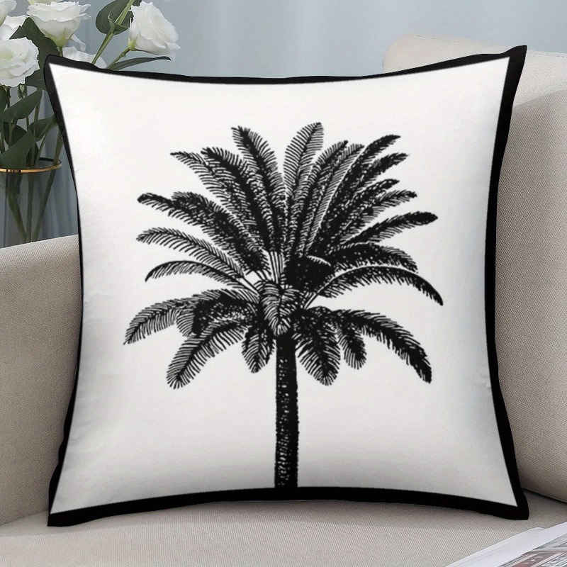 TEMU 1pc Tree Pattern Minimalist Style Sofa Pillowcase, Suitable For Outdoor Home, Bedroom Decor, Living Room Decor. Pillow Insert Not Included