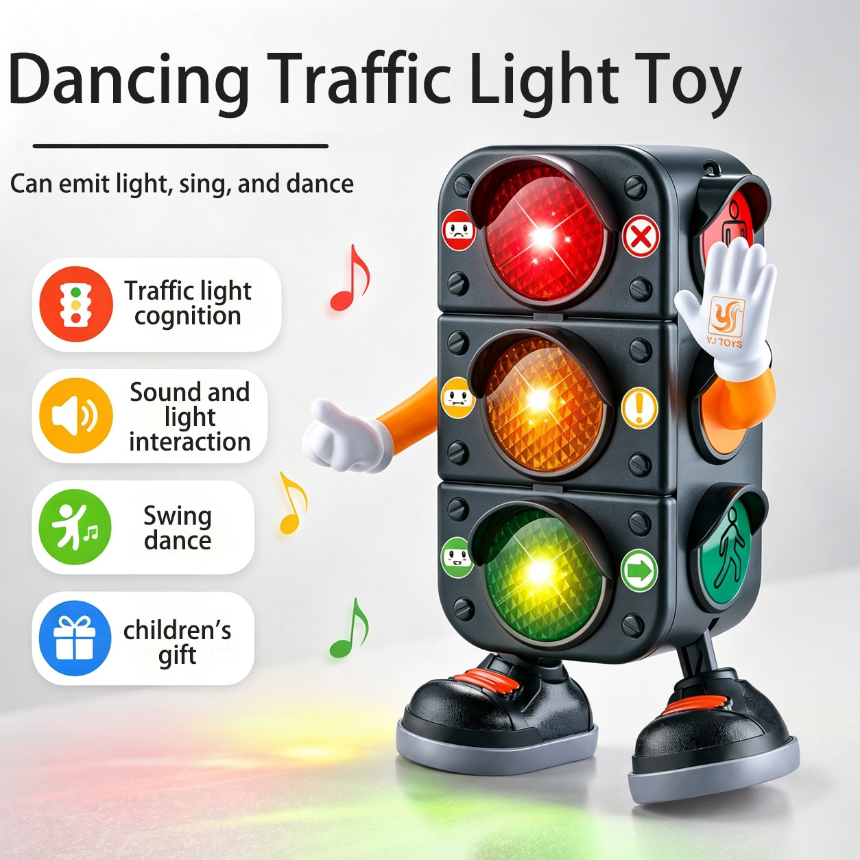 Light Up Musical Dancing Traffic Light Toy for Cognitive Games