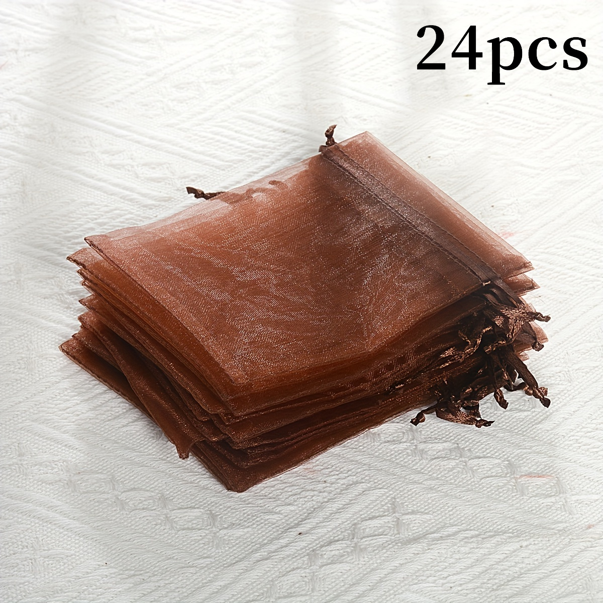 TEMU Gift For Her/him 24/48pcs Transparent Mesh Bags - Gauze Texture Bags, Elegant Wedding, Christmas Party Small Gift Bags, Suitable For Candy,