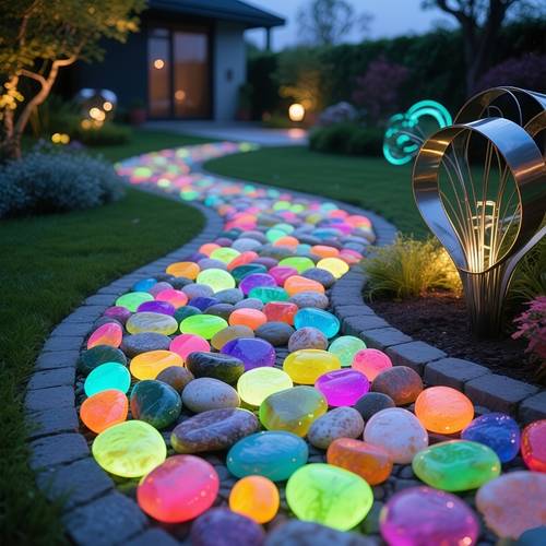 48 mixed color super large glow in the dark stones glow when activated suitable for garden decoration as well as for aquariums fish tank decorative sand and potted plants no electricity required low maintenance decoration