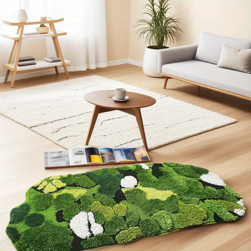 cute and leaf shaped design for bathroom rug long rectangular absorbent and non slip shaggy bath mat bathroom mat moss rug green bathroom rugs cute bath rug bathroom runner Product details 4