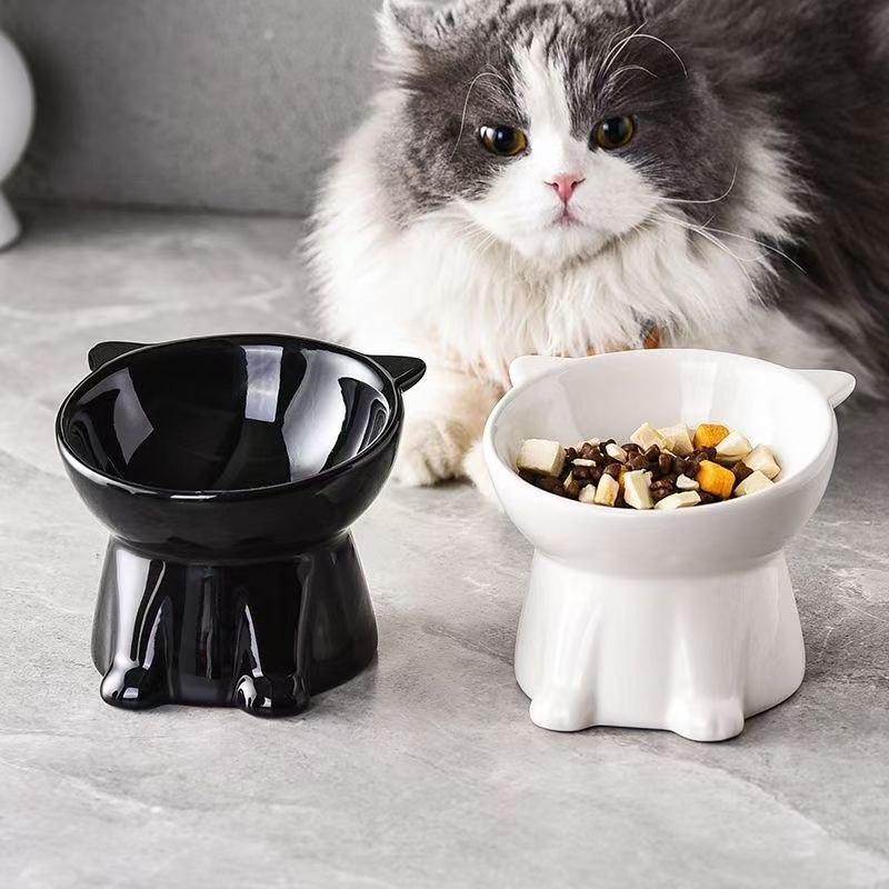 2pcs set elegant black   elevated pet bowls with 15 tilt anti spill raised pet feeding bowls   cervical and   non slip wide base durable plastic material suitable for cats and small dogs for   wet