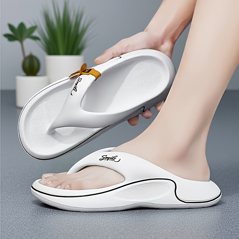 mens stylish comfortable non slip thick sole flip flops durable eva material fashionable summer slides for casual wear and outdoor activities Product details 4