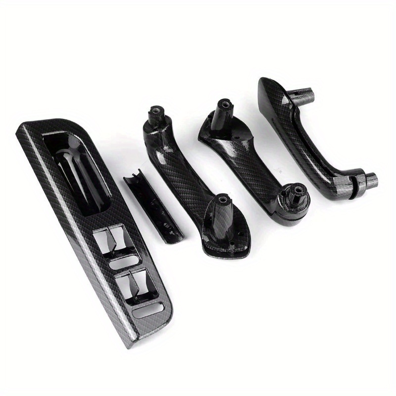 E-shop 5-teiliges LHD Carbonfaser-Innenraum-Türgriffabdeckung Schalterblende & Halterung für VW 4-Türer Jetta Bora/ MK4 98-05 3B0867175 3B1867171E