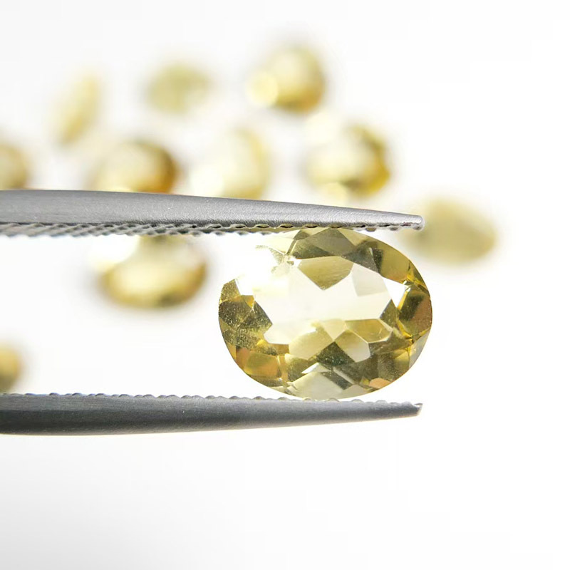 12x14mm Oval Citrine Cut Natural Yellow Crystal Faux Gemstone