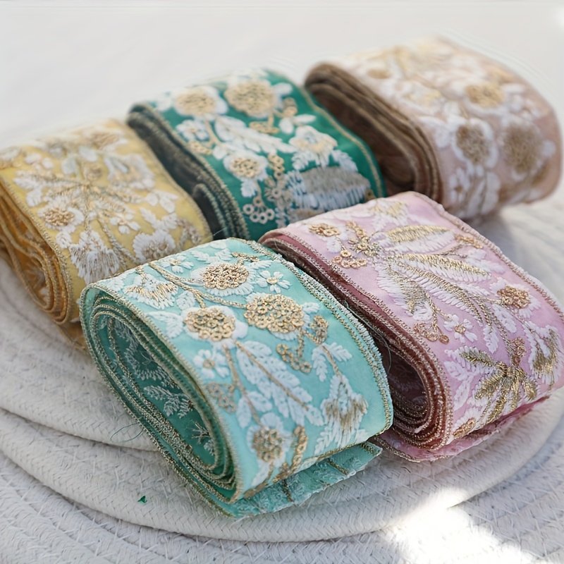 Golden Thread Lace Ethnic Style Embroidery Ribbon