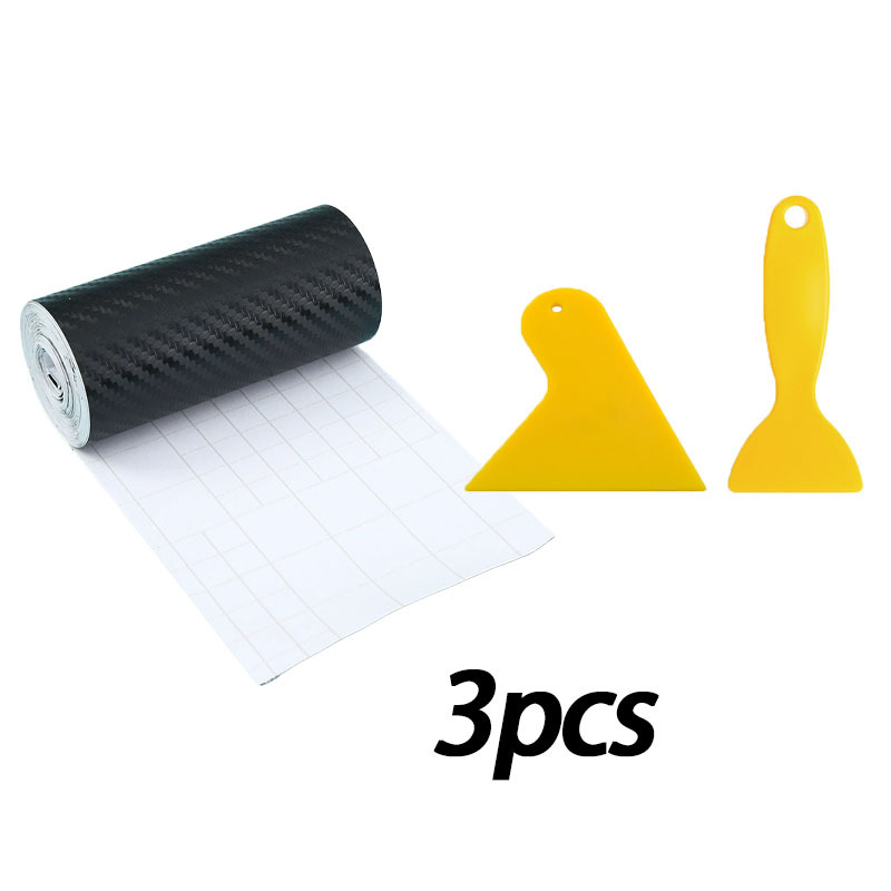 E-shop 3er-Set 3D--Nanofaser-Klebeband, Stoßstangen- Türschutzfolie für Autos, Einstiegsleisten-Schutzaufkleber, Schwarz, wasserdicht, kratzfest