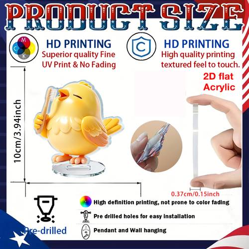 2d flat 2d flat cute acrylic desk ornament suitable for home and office decor figure ornament collectible figurine suitable for bedroom festive surprise gift exquisite vivid yellow style decoration 2d flat