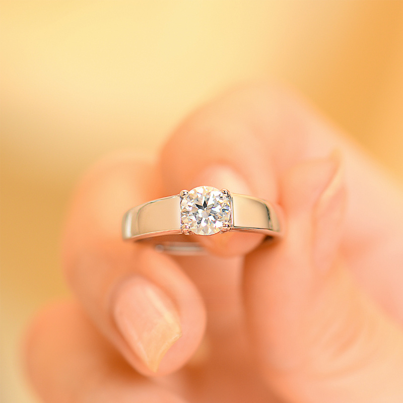 S925 Moissanite Ring for Men, 1 Carat Engagement Ring