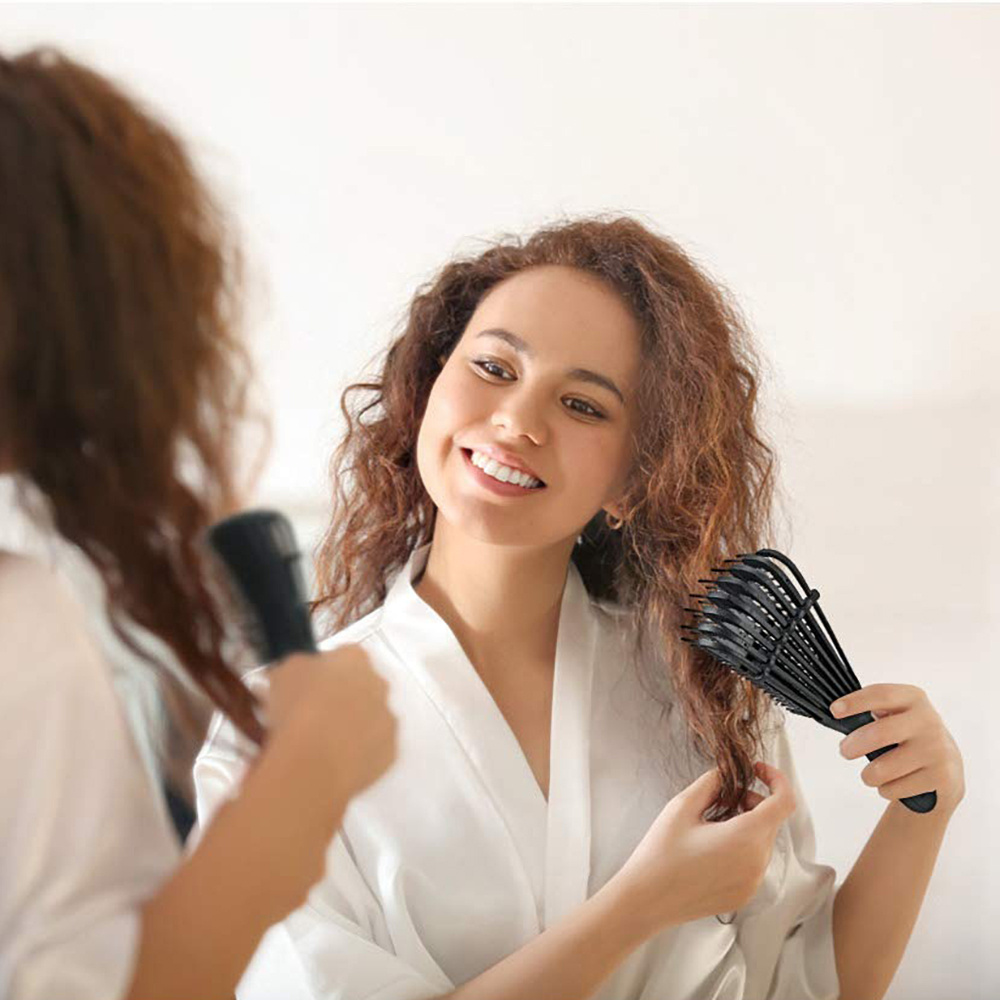 finger detangling brush wide tooth comb curly/natural Temu