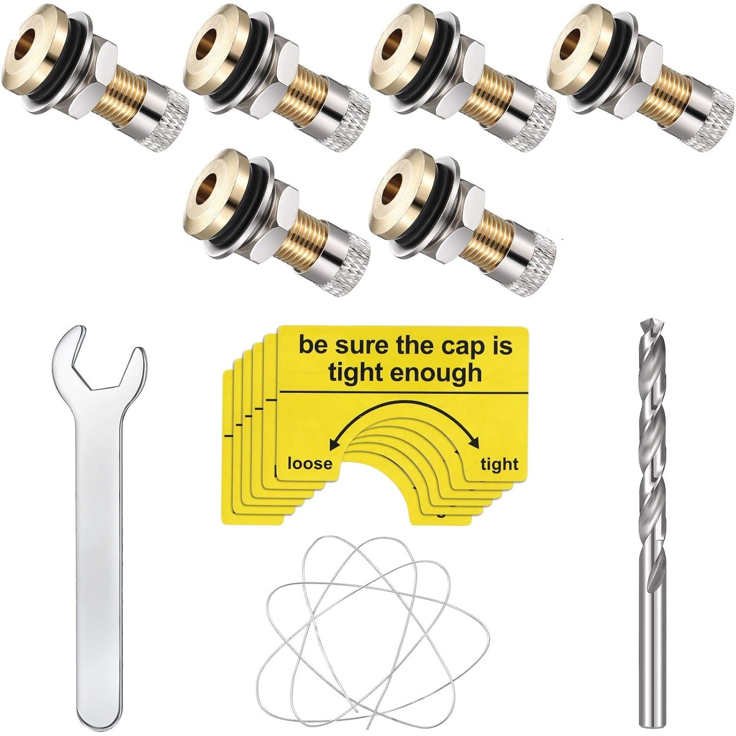 Image of 3/6/8pcs Fuel Gas Tank Vent Caps, Leak-proof Gas Jug Vent Caps Enhances Flow, Metal Gas Can Vent Cap Kit, Gas Tank Vent Cap Fuel Tank Exhaust Vent Valve Kit For Faster Refills