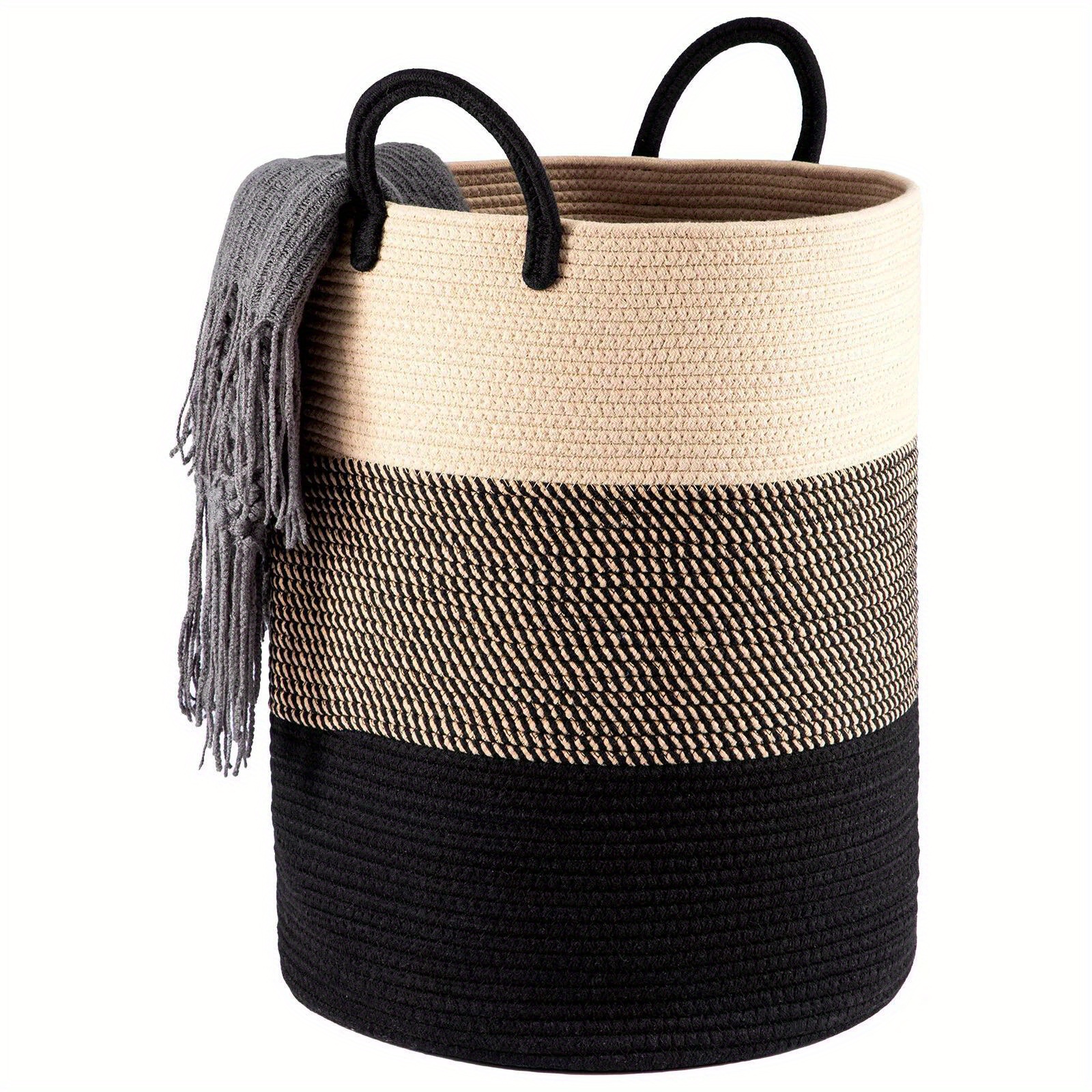 58l Rope Basket Large Blanket Storage Organiser Laundry, Laundry Baskets