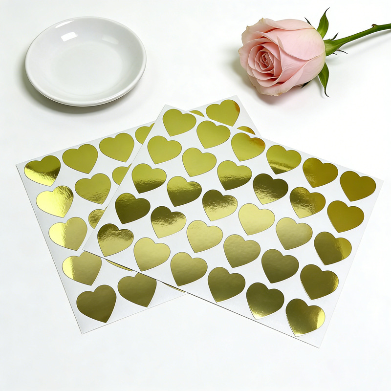 TEMU 60pcs 1 Inch (2.5cm) Heart Stickers, Golden Thank You Stickers, Gift Packaging Decorative Sealing Stickers, Envelope Sealing Heart Labels