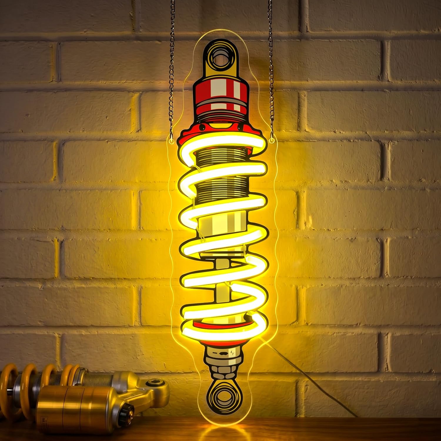 TEMU Shock Absorber Neon Light Car Hanging Suspension Shocks Led Neon Light Usb Powered Dimmable Car Neon, Suitable For Garage Mechanic Studio, Men's
